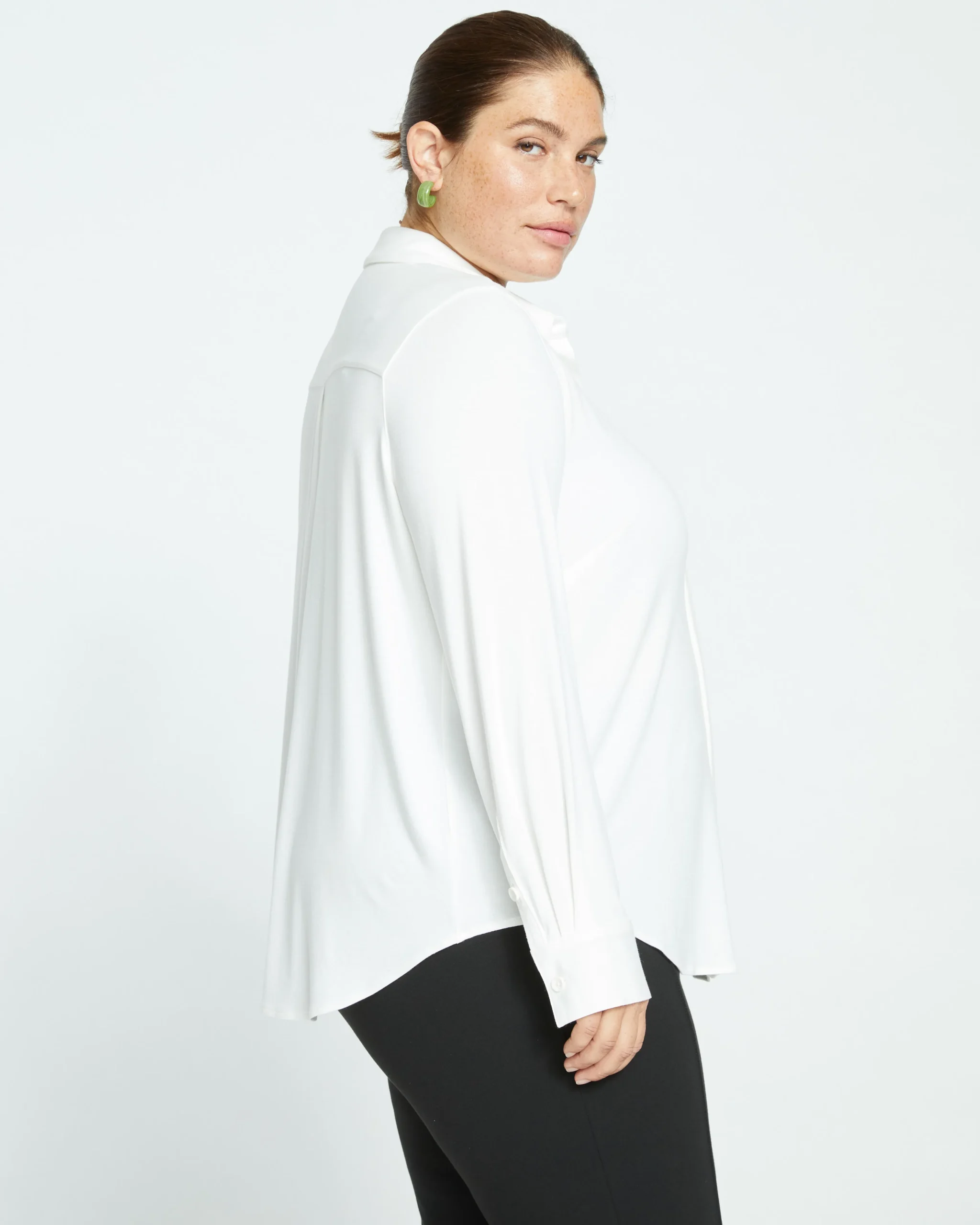 Elbe Liquid Jersey Shirt Classic Fit White