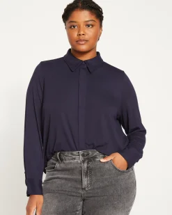 Elbe Liquid Jersey Shirt Classic Fit Midnight