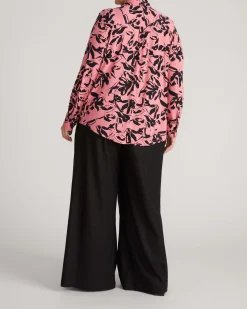 Elbe Liquid Jersey Shirt Classic Fit Pink Sgraffito Print