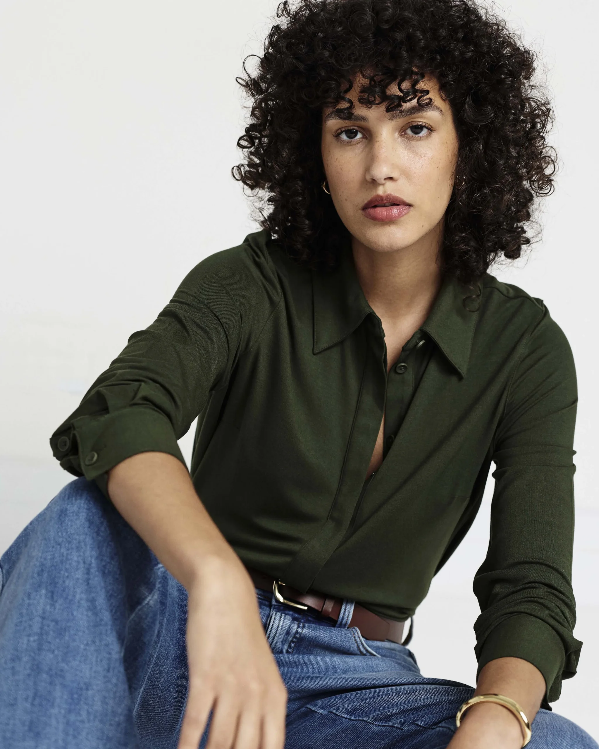 Elbe Liquid Jersey Shirt Classic Fit Coratina Green