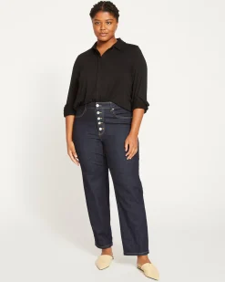 Elbe Liquid Jersey Shirt Classic Fit Black