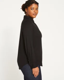Elbe Liquid Jersey Shirt Classic Fit Black