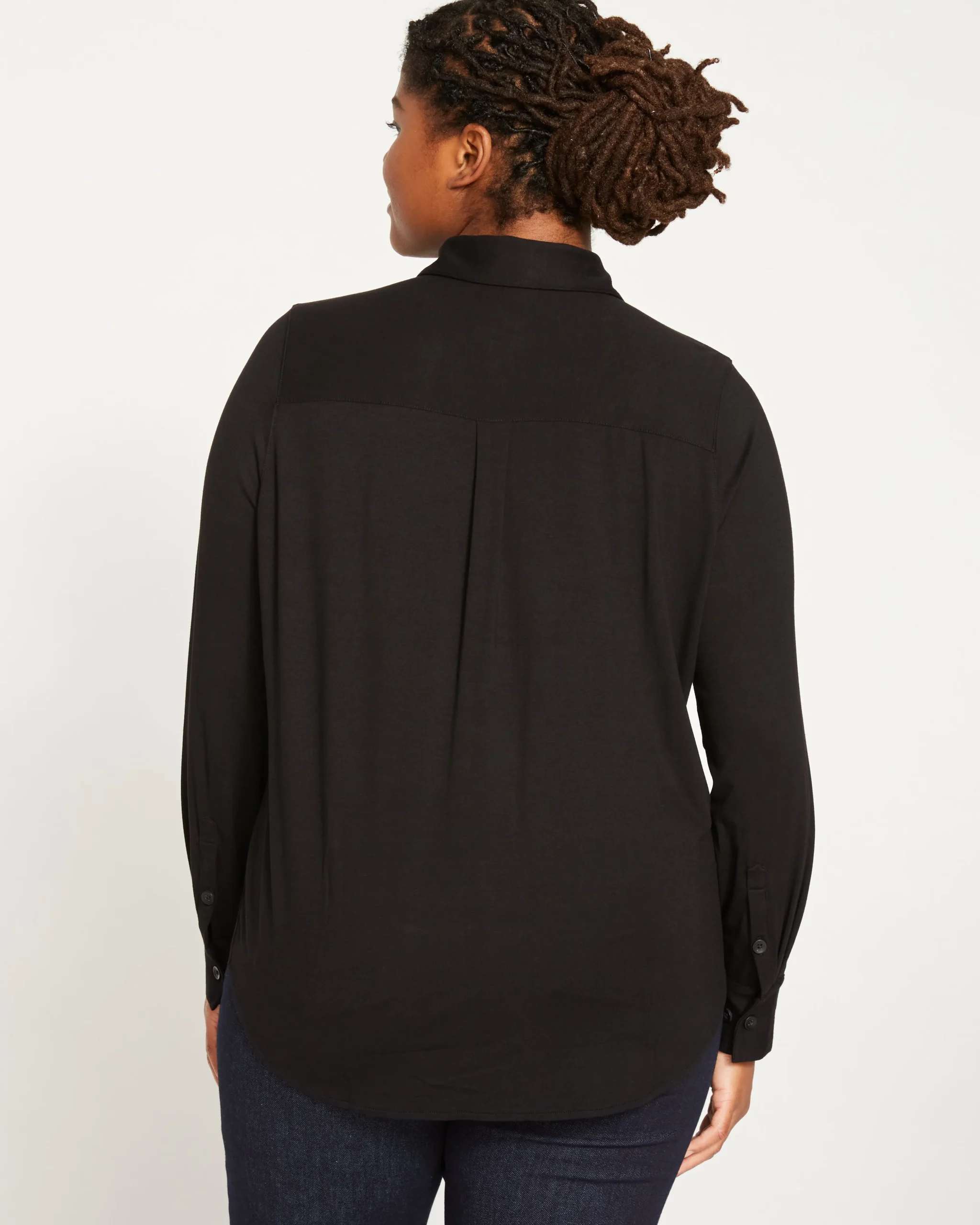 Elbe Liquid Jersey Shirt Classic Fit Black