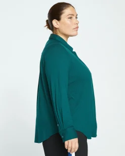 Elbe Liquid Jersey Shirt Classic Fit Forest Green