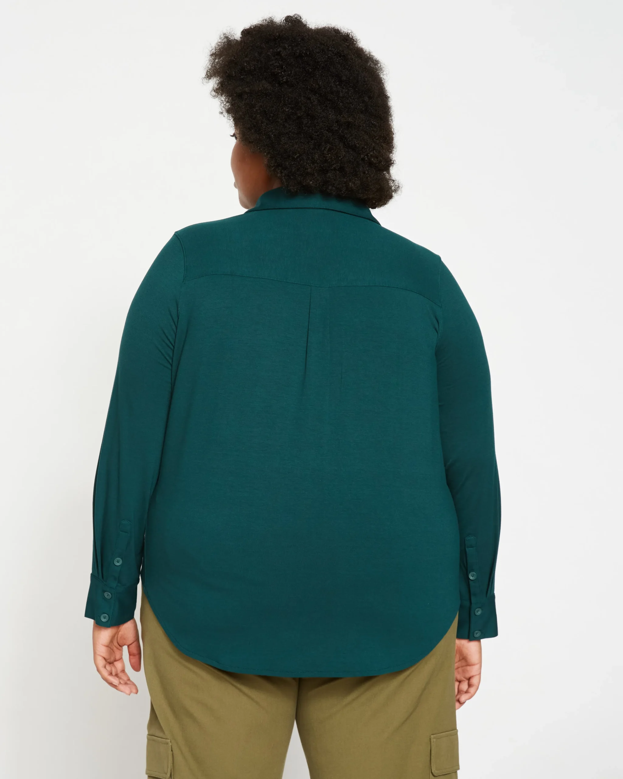 Elbe Popover Liquid Jersey Shirt Classic Fit Forest Green
