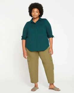 Elbe Popover Liquid Jersey Shirt Classic Fit Forest Green