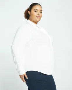 Elbe Popover Liquid Jersey Shirt Classic Fit White