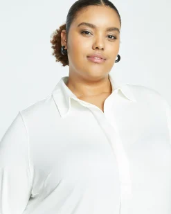 Elbe Popover Liquid Jersey Shirt Classic Fit White