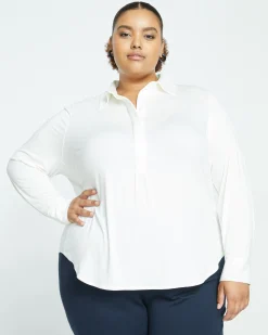 Elbe Popover Liquid Jersey Shirt Classic Fit White