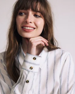 Elbe Stretch Linen Blend Shirt Mayfair Stripe
