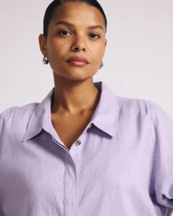 Elbe Stretch Linen Blend Shirt Orchid