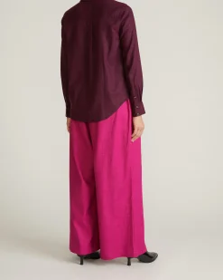 Elbe Stretch Linen Blend Shirt Acai