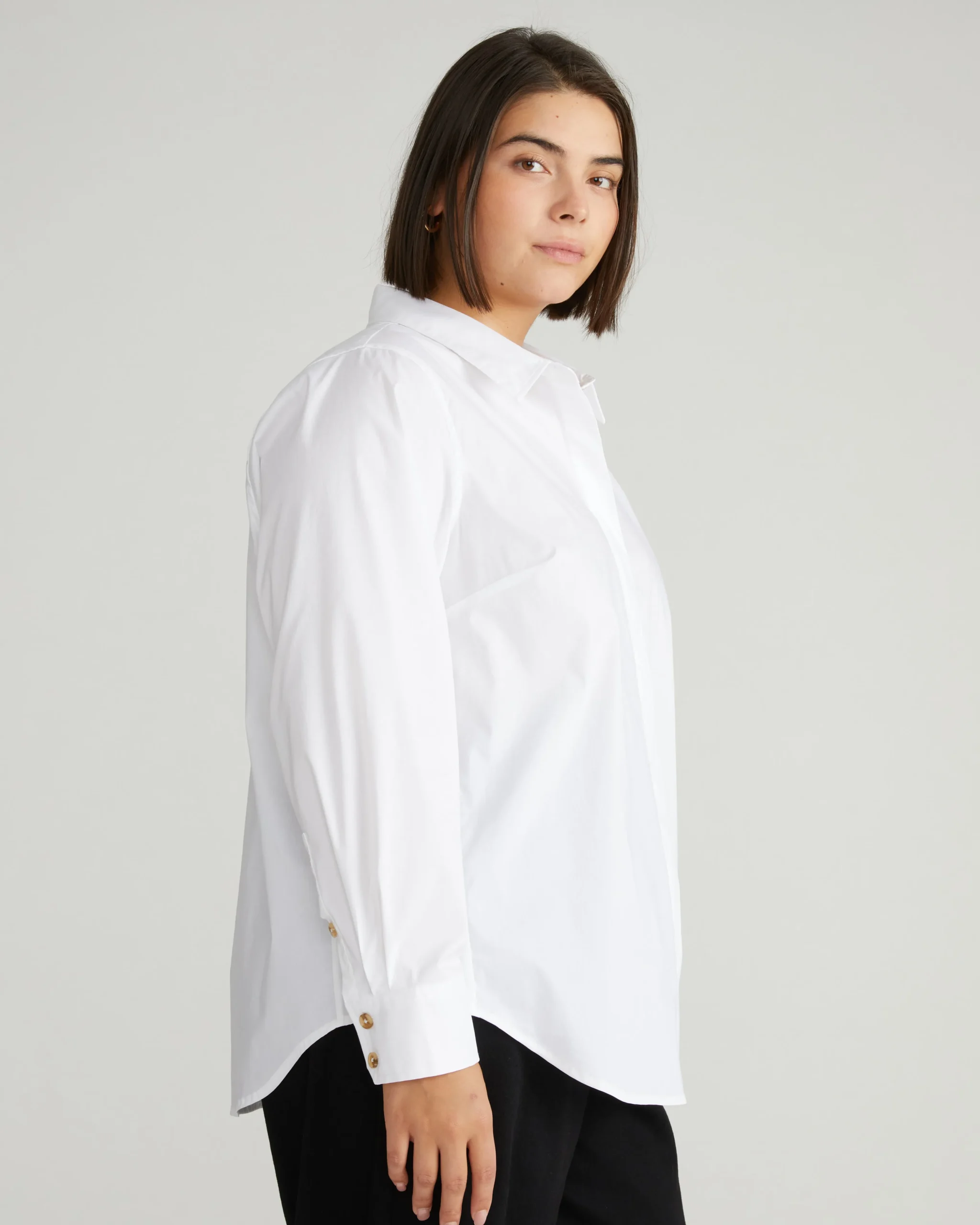 Elbe Stretch Poplin Shirt Classic Fit White