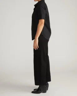 Elbe Stretch Poplin Short Sleeve Shirt Black