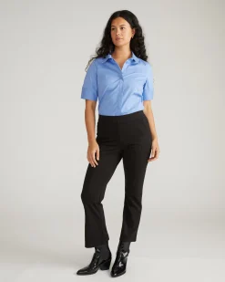 Elbe Stretch Poplin Short Sleeve Shirt Soft Blue
