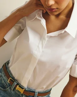 Elbe Stretch Poplin Short Sleeve Shirt White
