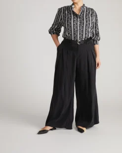 Endora Stretch Cupro Blouse Florentine Print