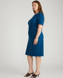 Envelope Neck Ponte Dress Deep Teal