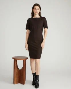 Envelope Neck Ponte Dress Espresso
