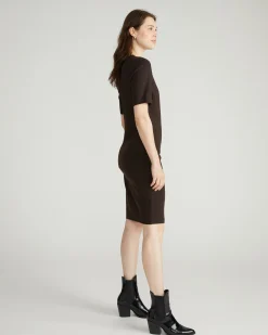 Envelope Neck Ponte Dress Espresso