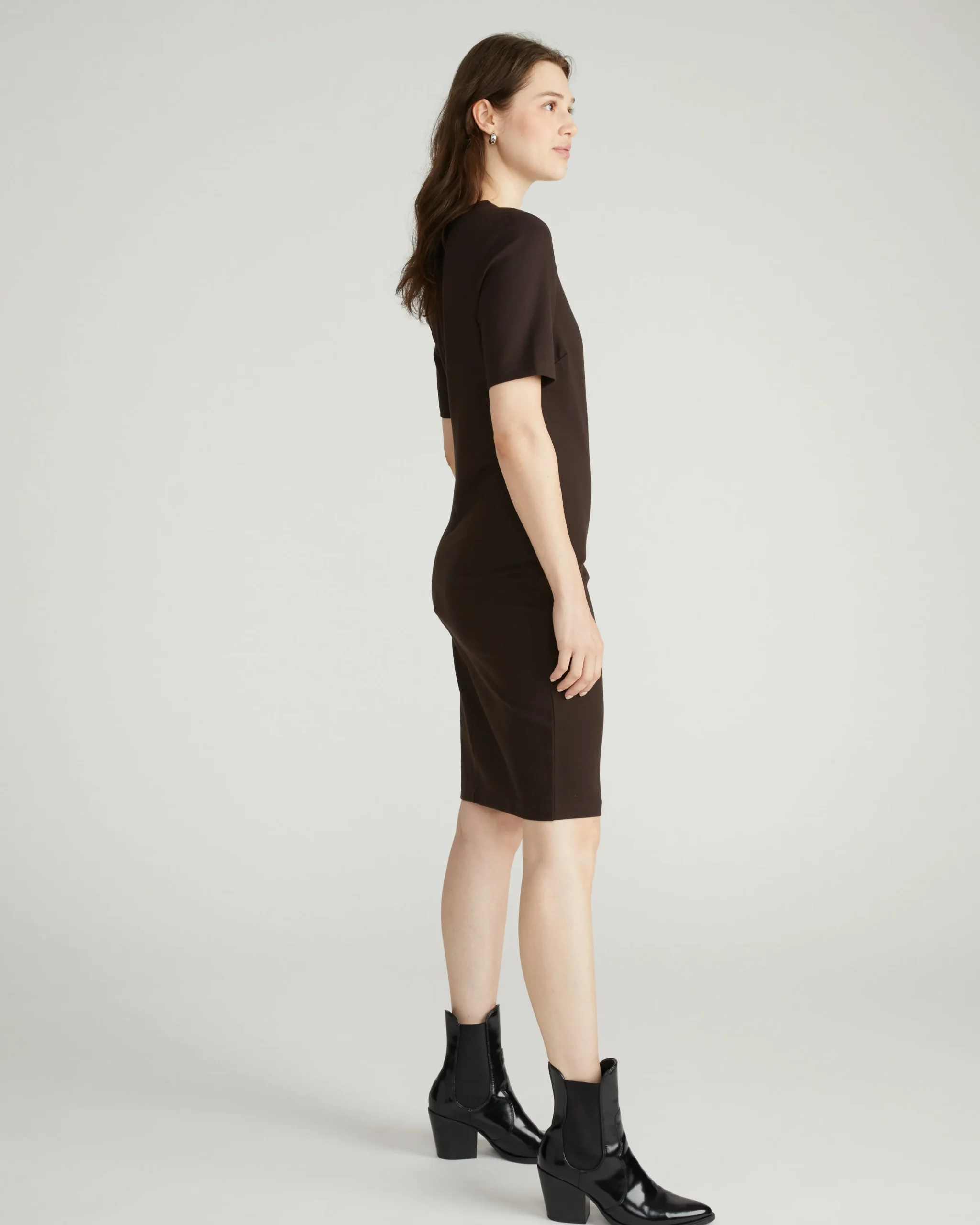 Envelope Neck Ponte Dress Espresso