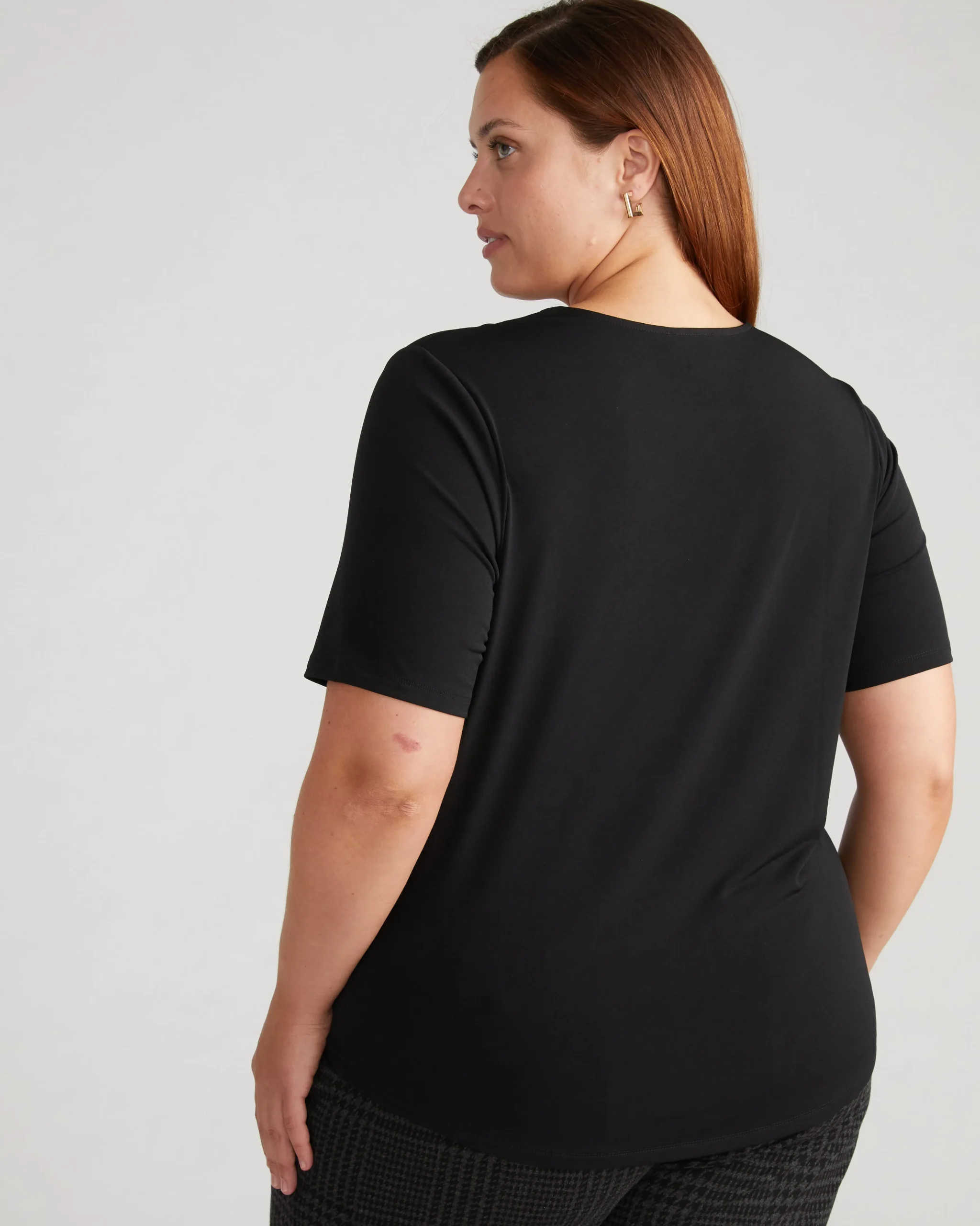 Envelope Neck Top Black