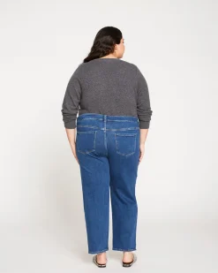 Etta High Rise Straight Leg Jeans 28 Inch Aged Indigo