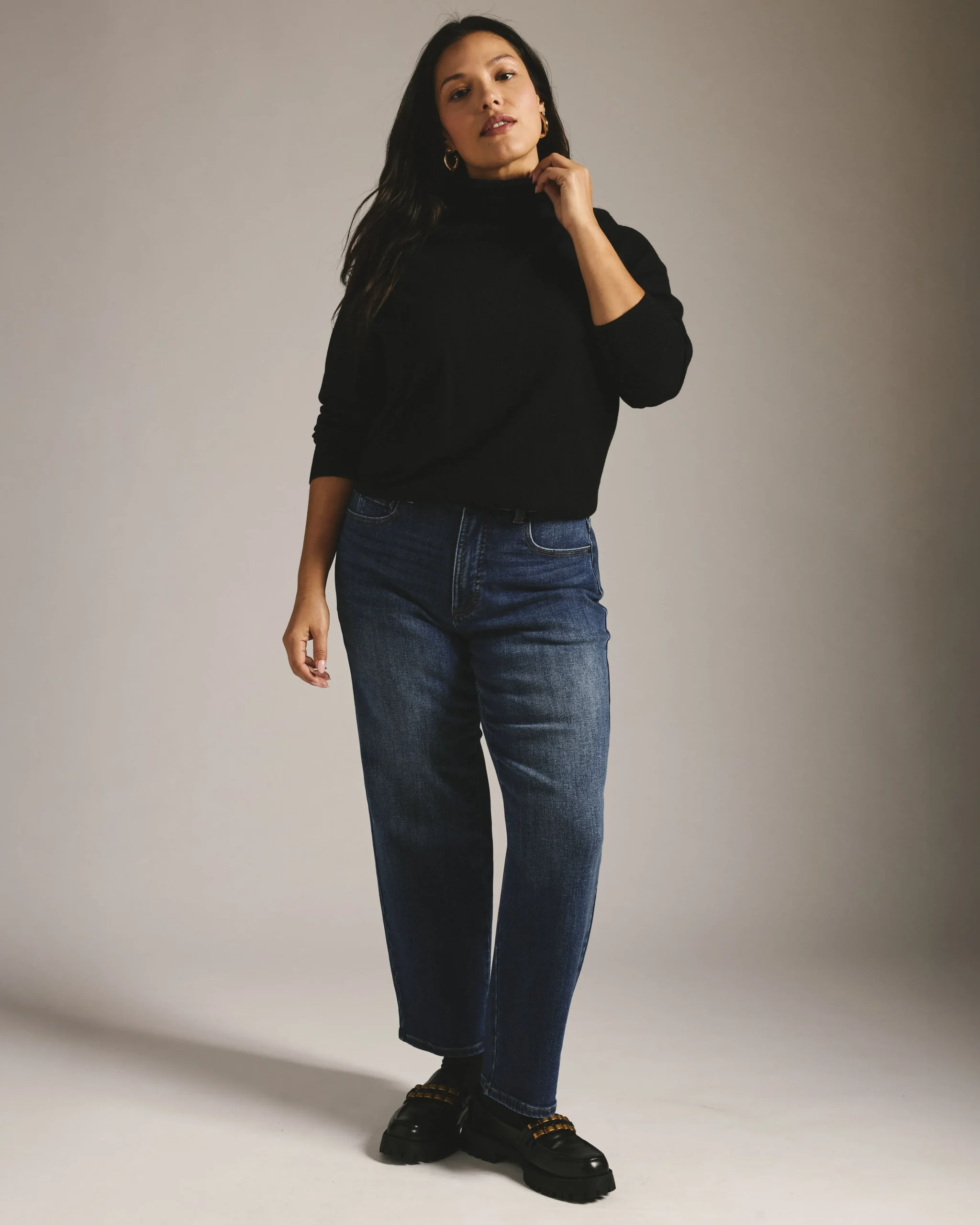 Etta High Rise Straight Leg Jeans 28 Inch Saint Lawrence Blue