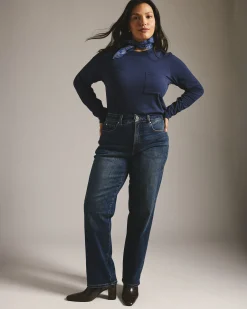 Etta High Rise Straight Leg Jeans 31 Inch Saint Lawrence Blue