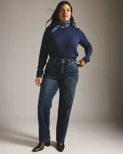 Etta High Rise Straight Leg Jeans 31 Inch Saint Lawrence Blue