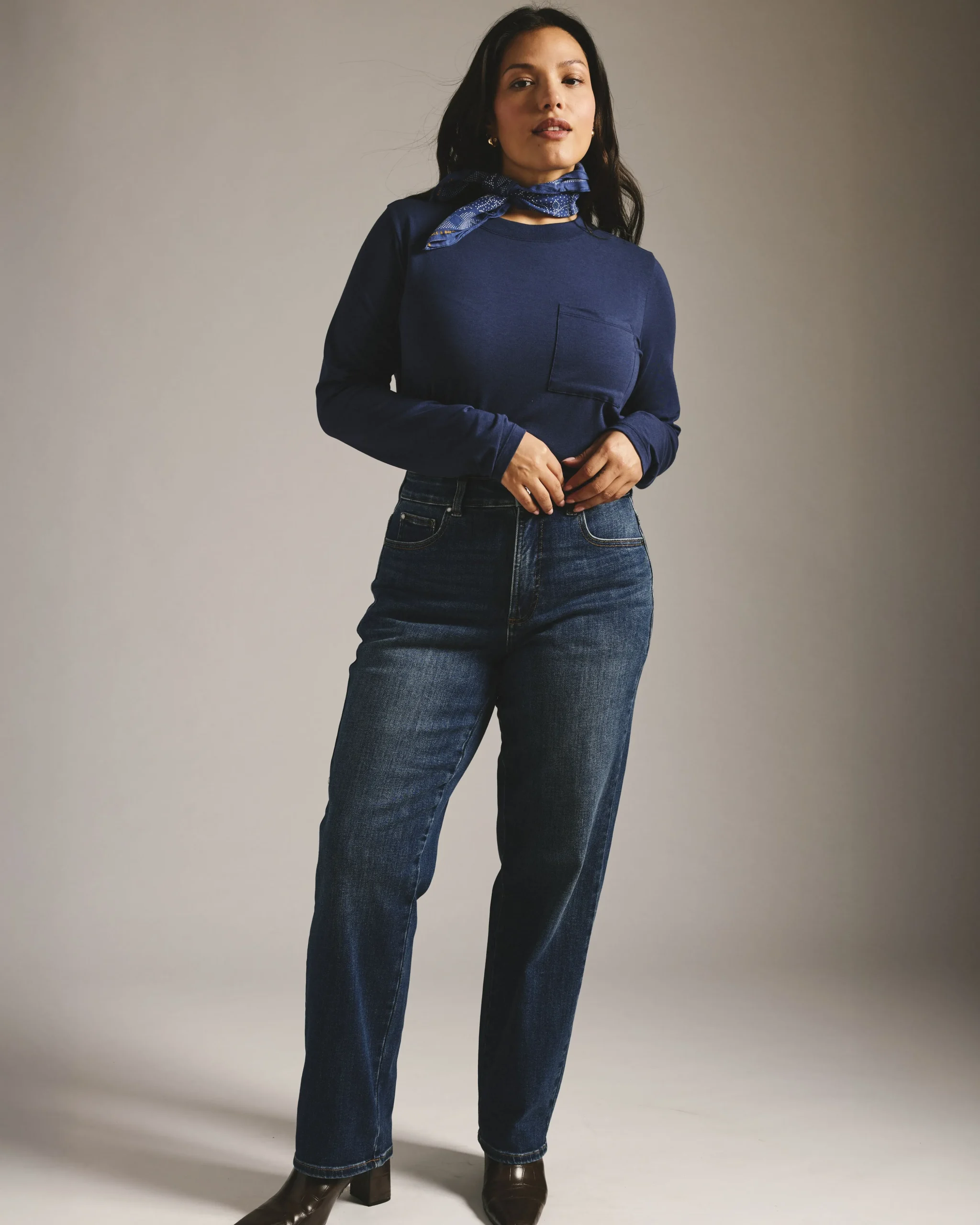 Etta High Rise Straight Leg Jeans 31 Inch Saint Lawrence Blue