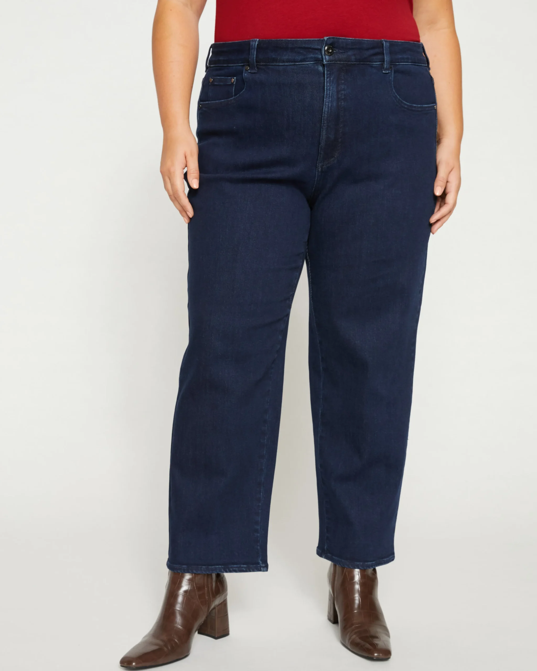 Etta High Rise Straight Leg Jeans 28 Inch Dark Indigo