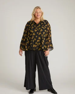 Evie Chiffon Blouse Gold Heirloom Print