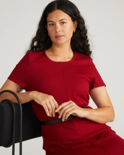 Executive Ponte Dress Garnet