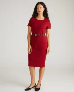 Executive Ponte Dress Garnet