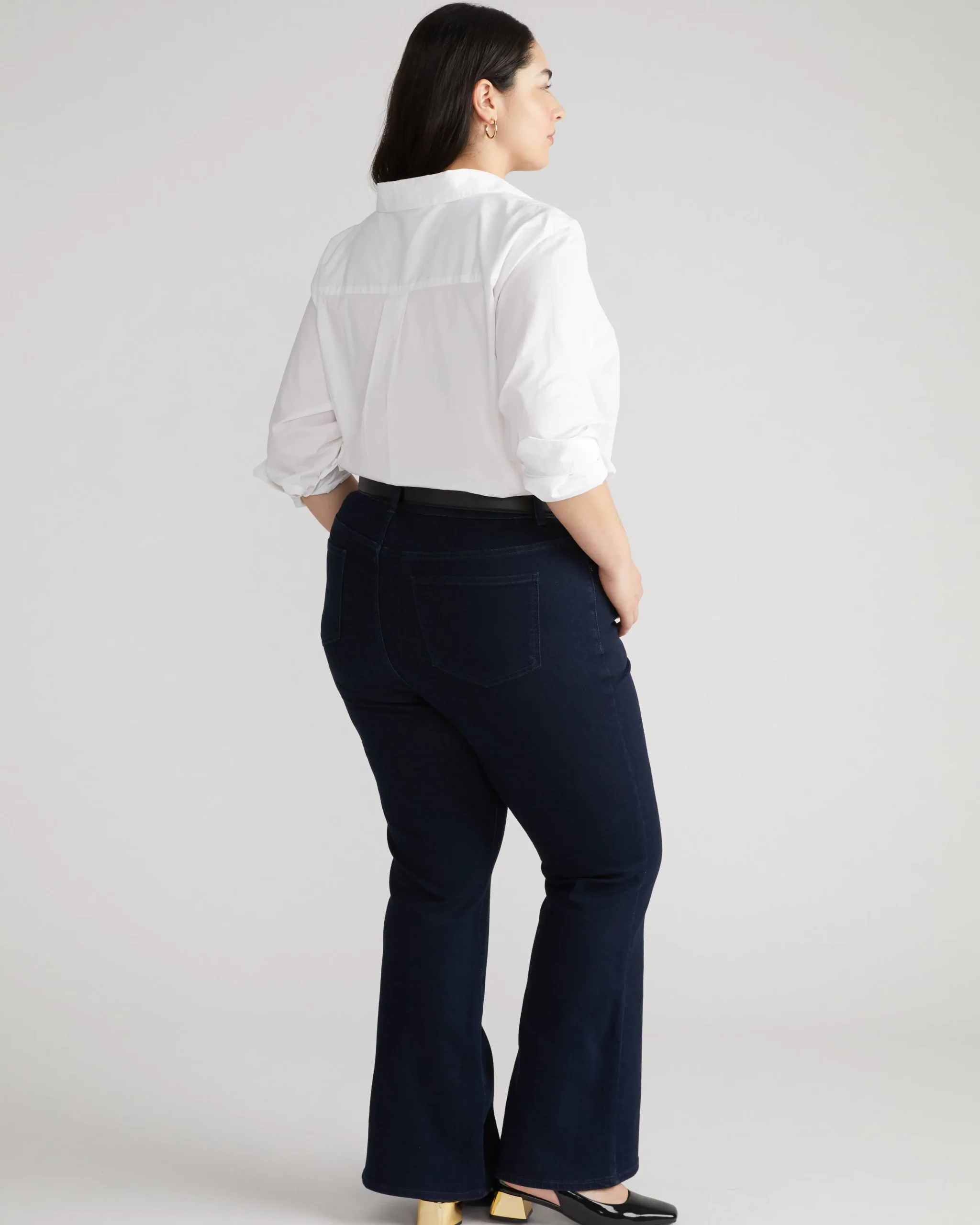 Farrah High Rise Flared Jeans Dark Indigo