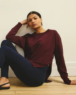 Fiona Side Slit Sweatshirt Black Cherry