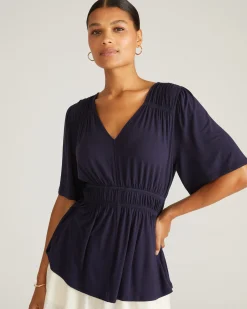 Flora Liquid Jersey Top Midnight