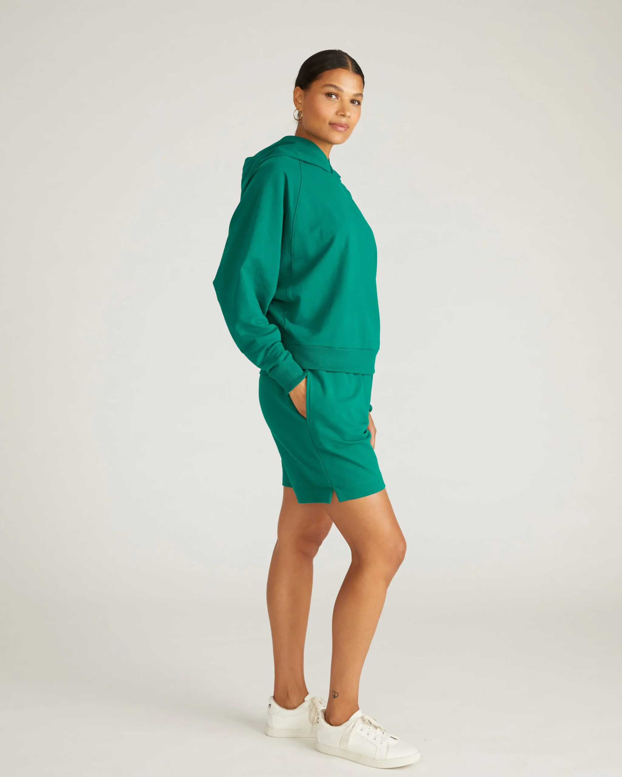 French Terry Pullover Hoodie Aventurine