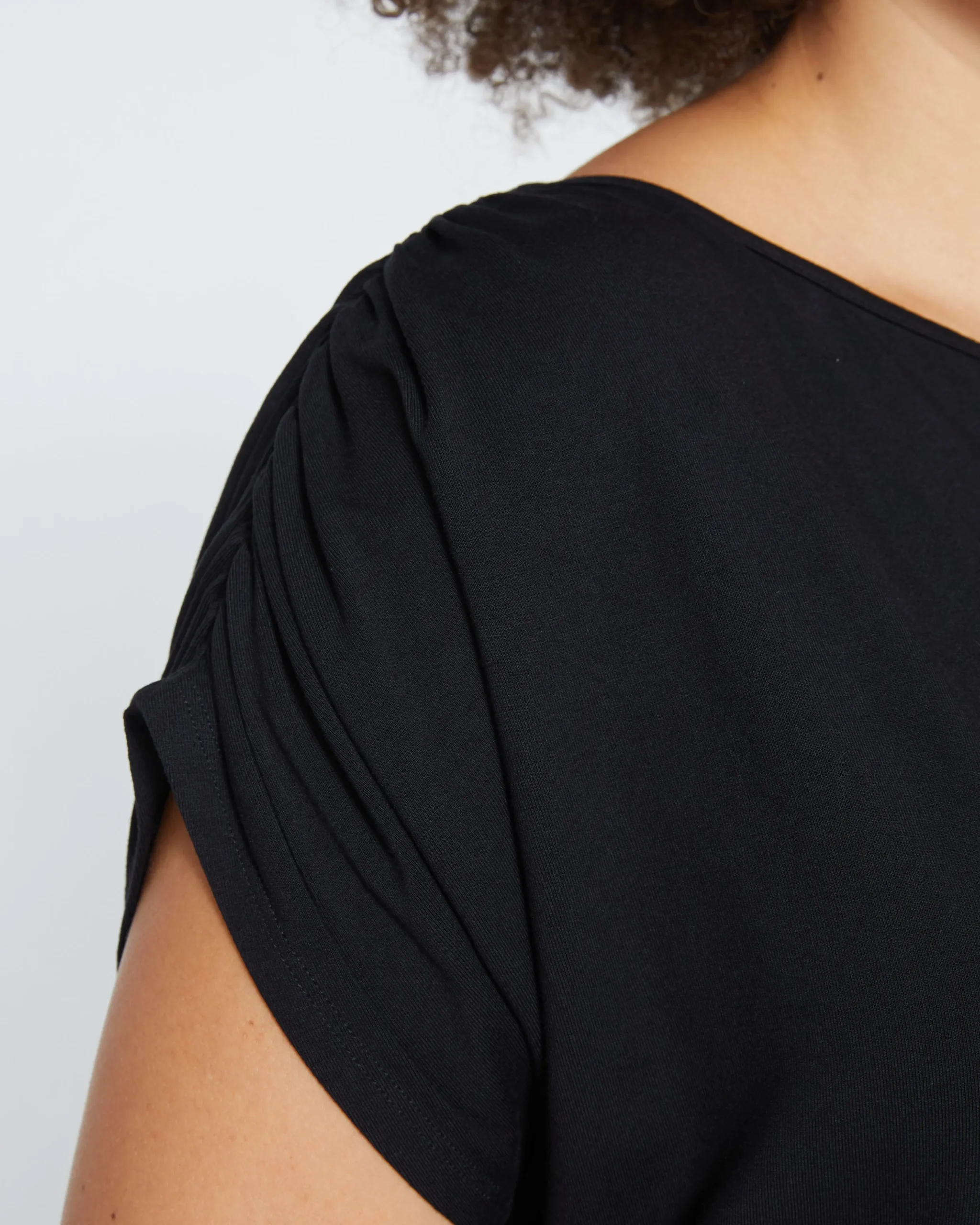 Helena Divine Jersey Gathered Tee Black