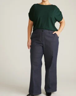 Helena Divine Jersey Gathered Tee Forest Green