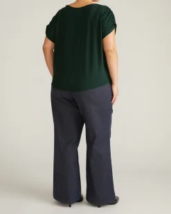 Helena Divine Jersey Gathered Tee Forest Green