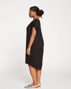 Helen Liquid Jersey Shift Dress Black