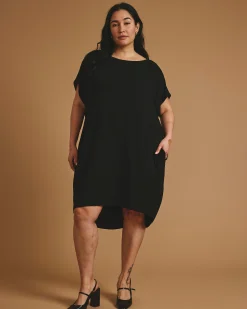 Helen Liquid Jersey Shift Dress Black