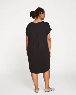 Helen Liquid Jersey Shift Dress Black