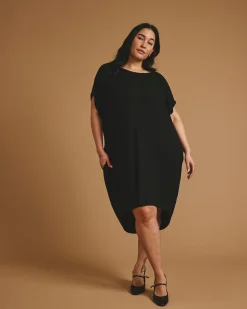 Helen Liquid Jersey Shift Dress Black