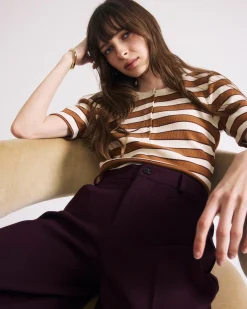 Henley Short Sleeve Ribbed Tee Baker Street Stripe