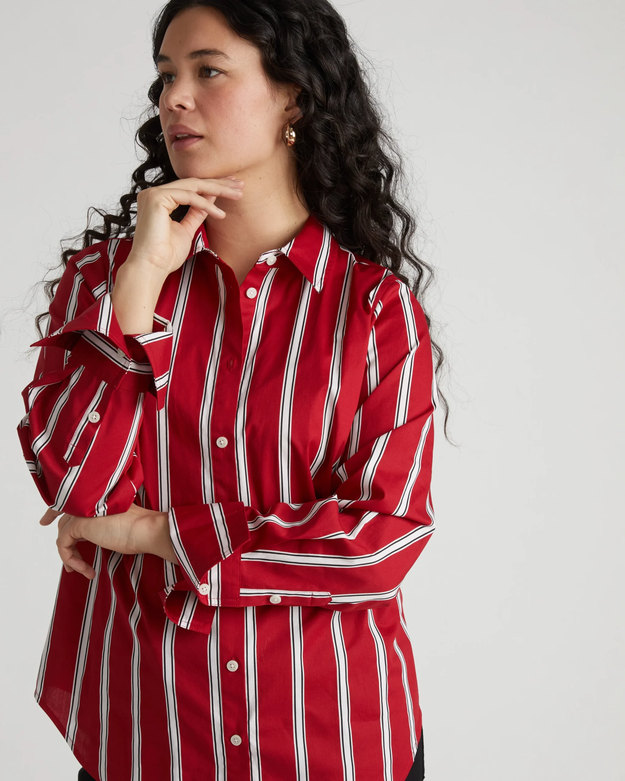 Henning x US Madison Shirt Red/Black/White Stripe