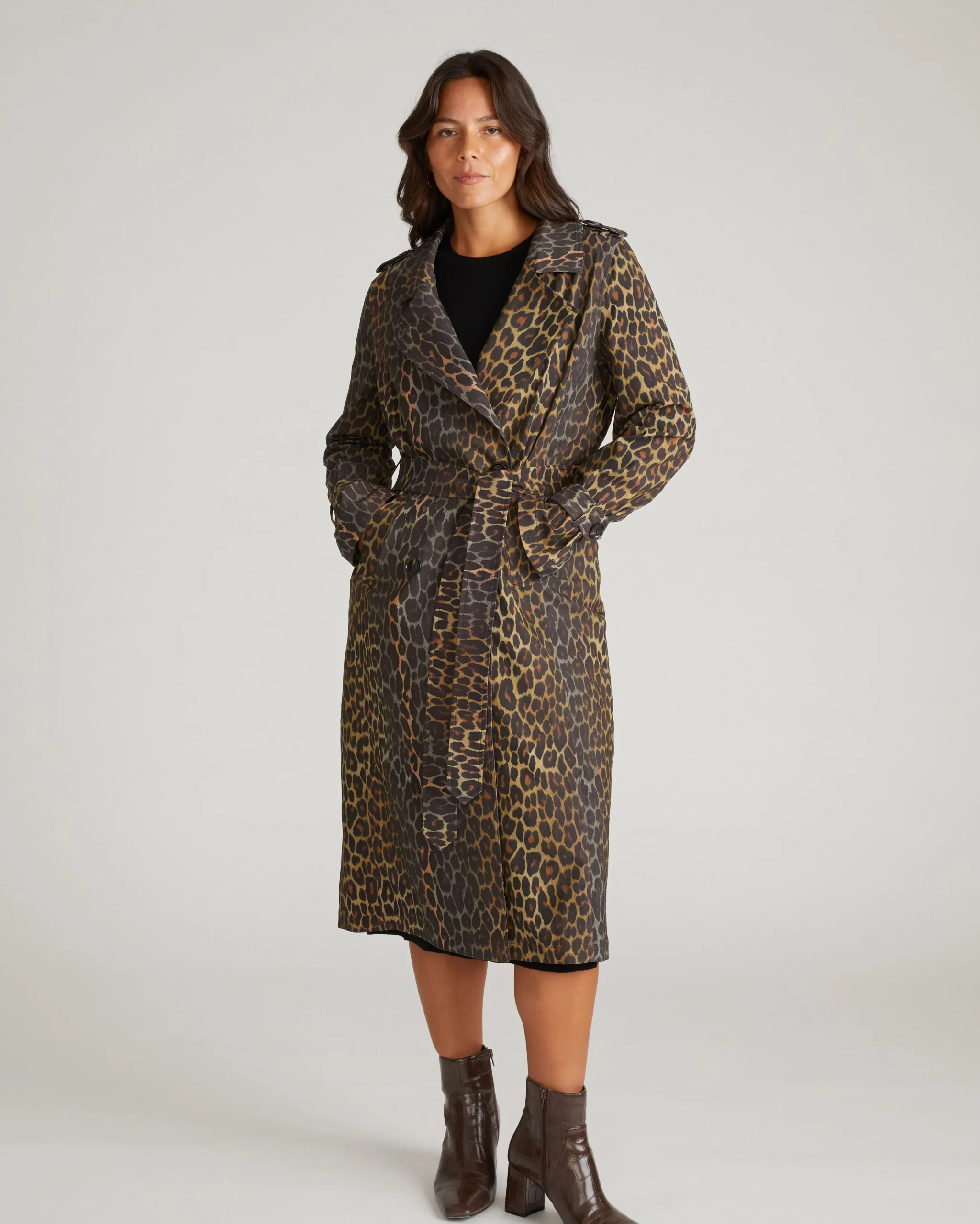 Henning x US Park Soft Trench Shadow Leopard Print