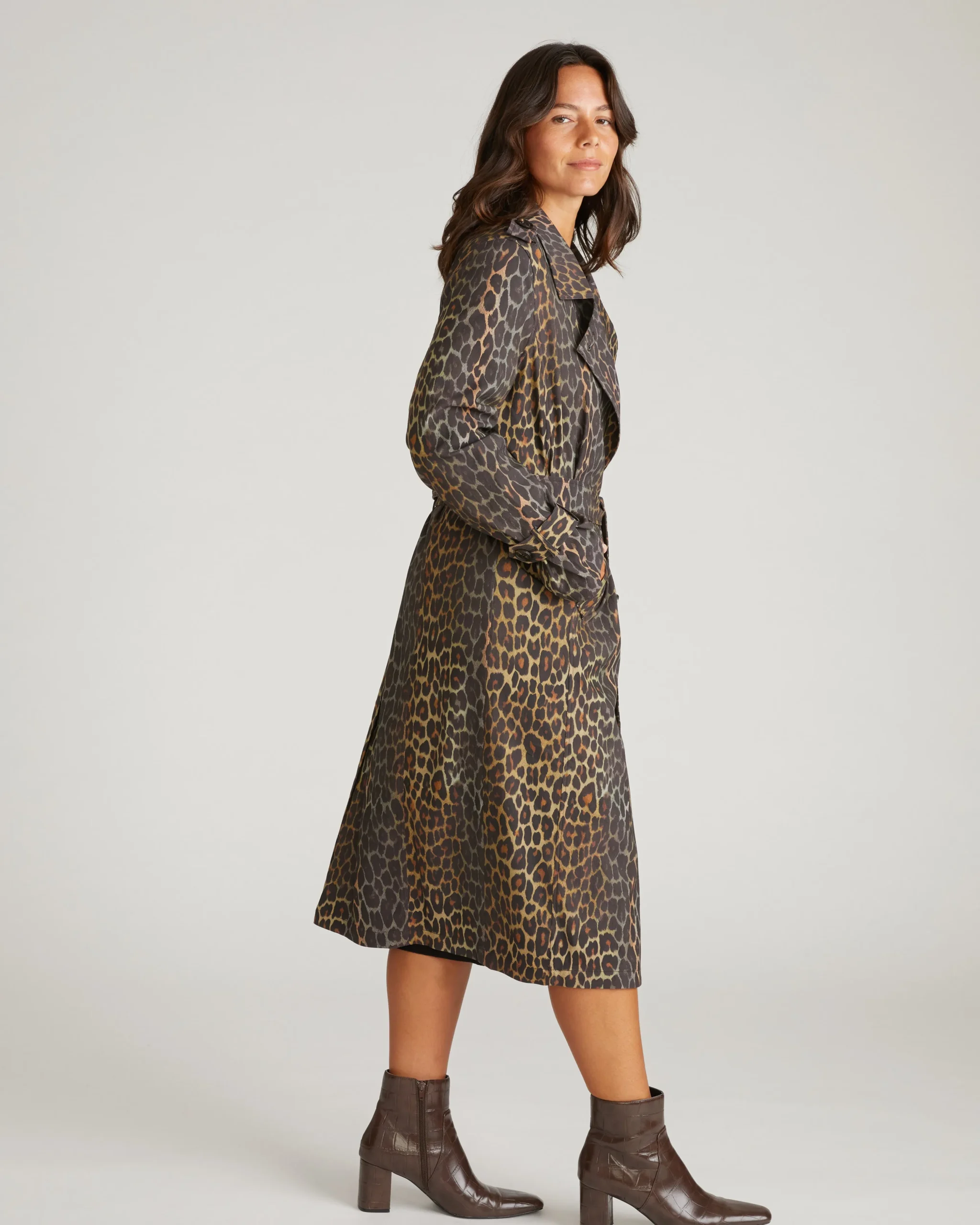 Henning x US Park Soft Trench Shadow Leopard Print
